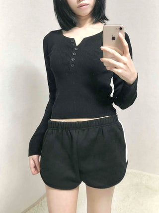 Color Block Piping Mini Running Shorts