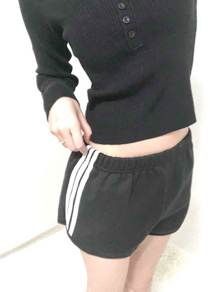 Color Block Piping Mini Running Shorts