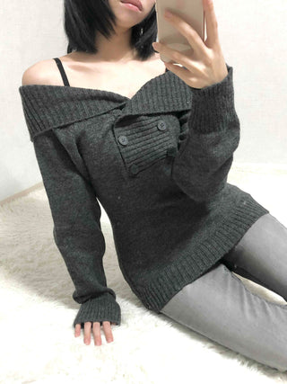 Romantic Shirred Turtleneck Drop Shoulder Knit