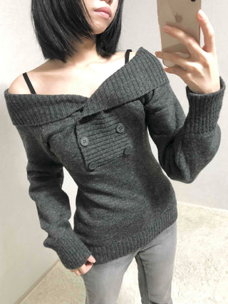 Romantic Shirred Turtleneck Drop Shoulder Knit