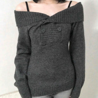 Romantic Shirred Turtleneck Drop Shoulder Knit