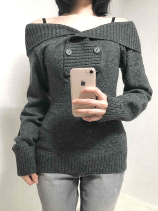 Romantic Shirred Turtleneck Drop Shoulder Knit