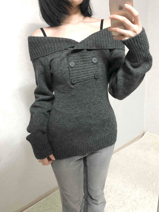 Romantic Shirred Turtleneck Drop Shoulder Knit