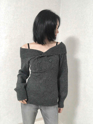 Romantic Shirred Turtleneck Drop Shoulder Knit