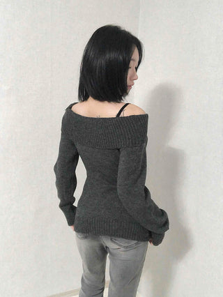 Romantic Shirred Turtleneck Drop Shoulder Knit