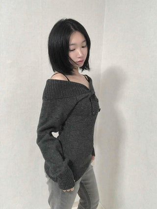 Romantic Shirred Turtleneck Drop Shoulder Knit
