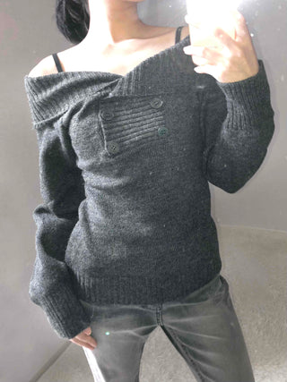 Romantic Shirred Turtleneck Drop Shoulder Knit