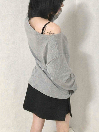 Casual Two-Way Neckline Sweatshirt Long Sleeve T-shirt