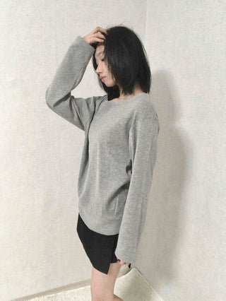 Casual Two-Way Neckline Sweatshirt Long Sleeve T-shirt