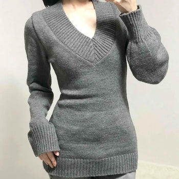 Heathered Wide Rib Slim Fit Long Knit