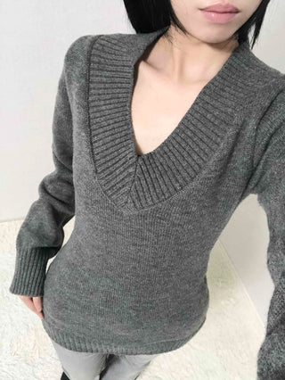 Heathered Wide Rib Slim Fit Long Knit