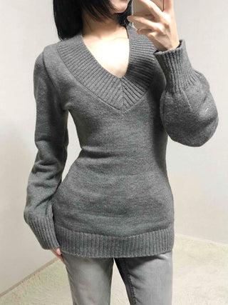 Heathered Wide Rib Slim Fit Long Knit