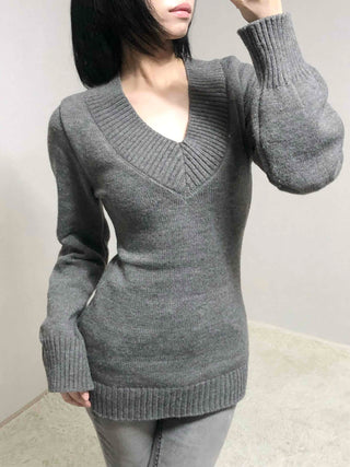 Heathered Wide Rib Slim Fit Long Knit