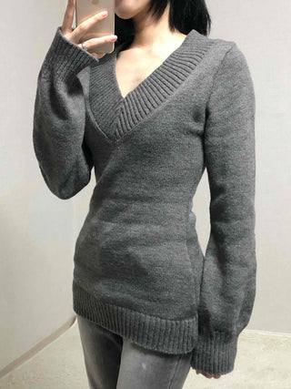 Heathered Wide Rib Slim Fit Long Knit