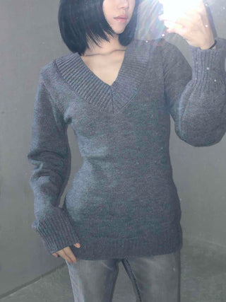 Heathered Wide Rib Slim Fit Long Knit