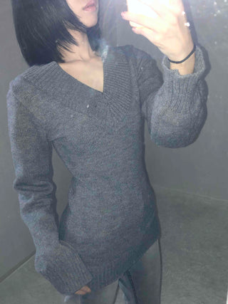 Heathered Wide Rib Slim Fit Long Knit