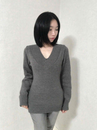 Heathered Wide Rib Slim Fit Long Knit