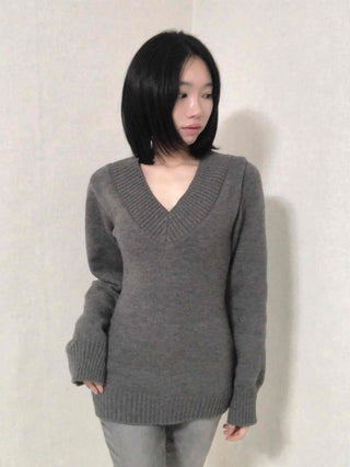 Heathered Wide Rib Slim Fit Long Knit