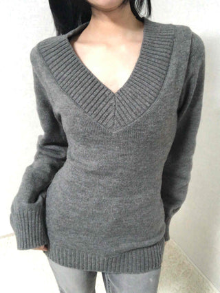 Heathered Wide Rib Slim Fit Long Knit