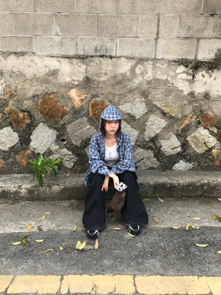 Rubo Summer Cap Hoodie Check Shirt