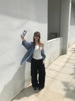 Rubo Summer Cap Hoodie Check Shirt