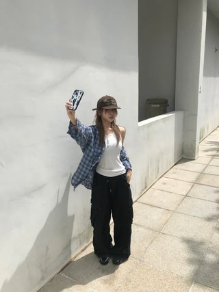 Rubo Summer Cap Hoodie Check Shirt