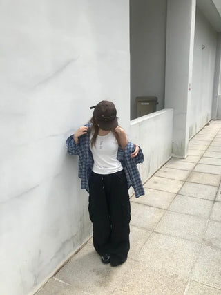 Rubo Summer Cap Hoodie Check Shirt