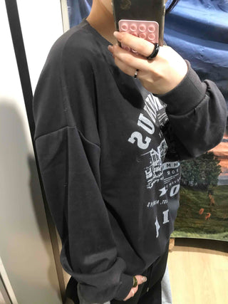 Street Cover Print Loose Fit Sweatshirt