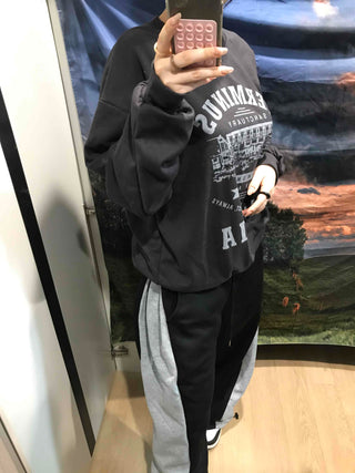 Street Cover Print Loose Fit Sweatshirt