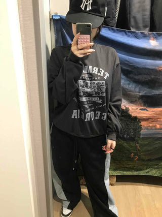 Street Cover Print Loose Fit Sweatshirt