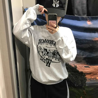 Waist Print Oversized Sweatshirt