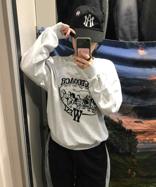 Waist Print Oversized Sweatshirt