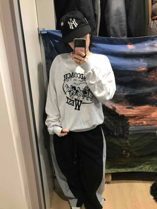 Waist Print Oversized Sweatshirt