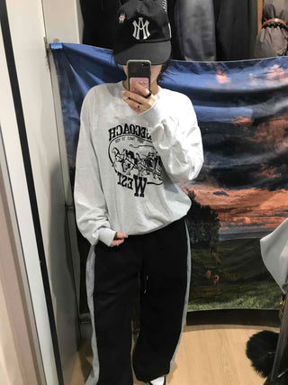 Waist Print Oversized Sweatshirt
