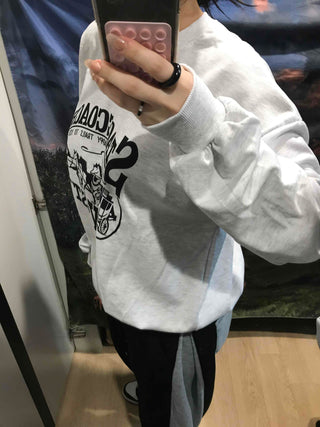 Waist Print Oversized Sweatshirt