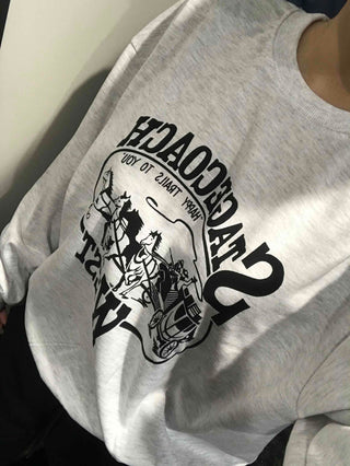 Waist Print Oversized Sweatshirt