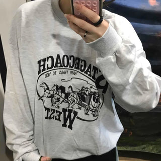 Waist Print Oversized Sweatshirt