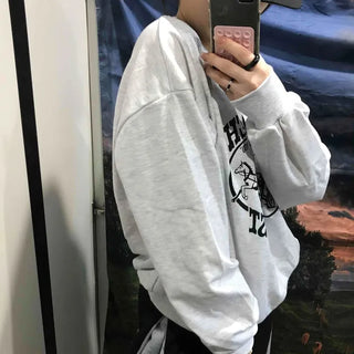 Waist Print Oversized Sweatshirt