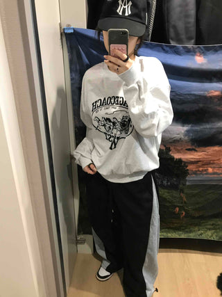 Waist Print Oversized Sweatshirt