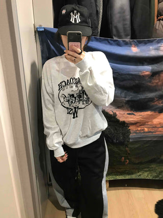 Waist Print Oversized Sweatshirt