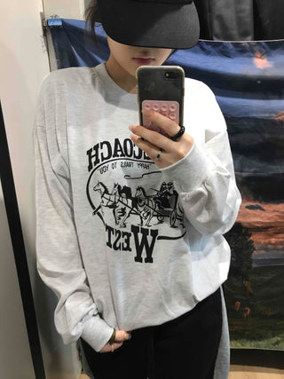 Waist Print Oversized Sweatshirt