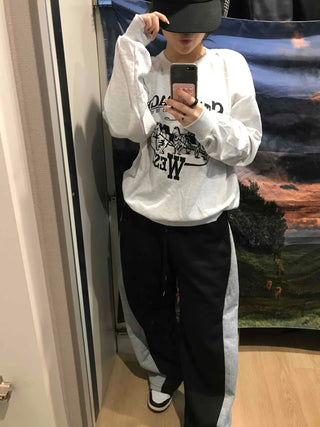 Waist Print Oversized Sweatshirt