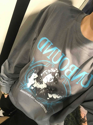 Vintage Logo Print Oversized Long Sleeve T-shirt