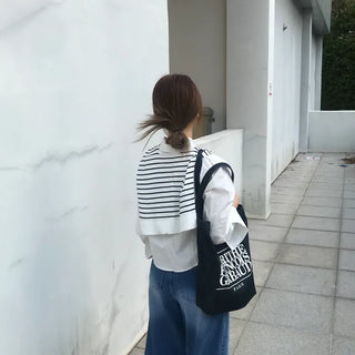 Gabi striped shoulder layered shirt