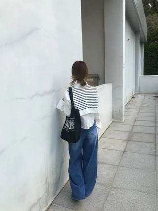 Gabi striped shoulder layered shirt