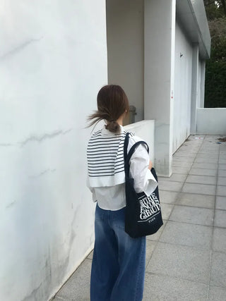 Gabi striped shoulder layered shirt