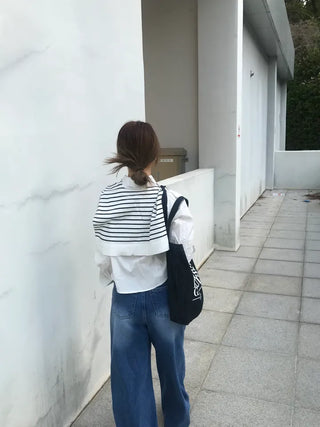 Gabi striped shoulder layered shirt