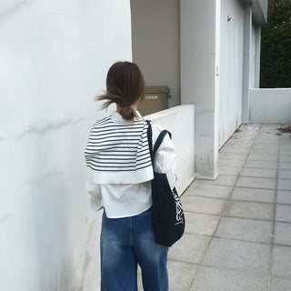 Gabi striped shoulder layered shirt