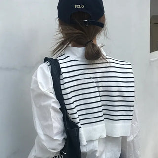 Gabi striped shoulder layered shirt