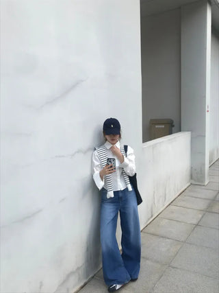 Gabi striped shoulder layered shirt
